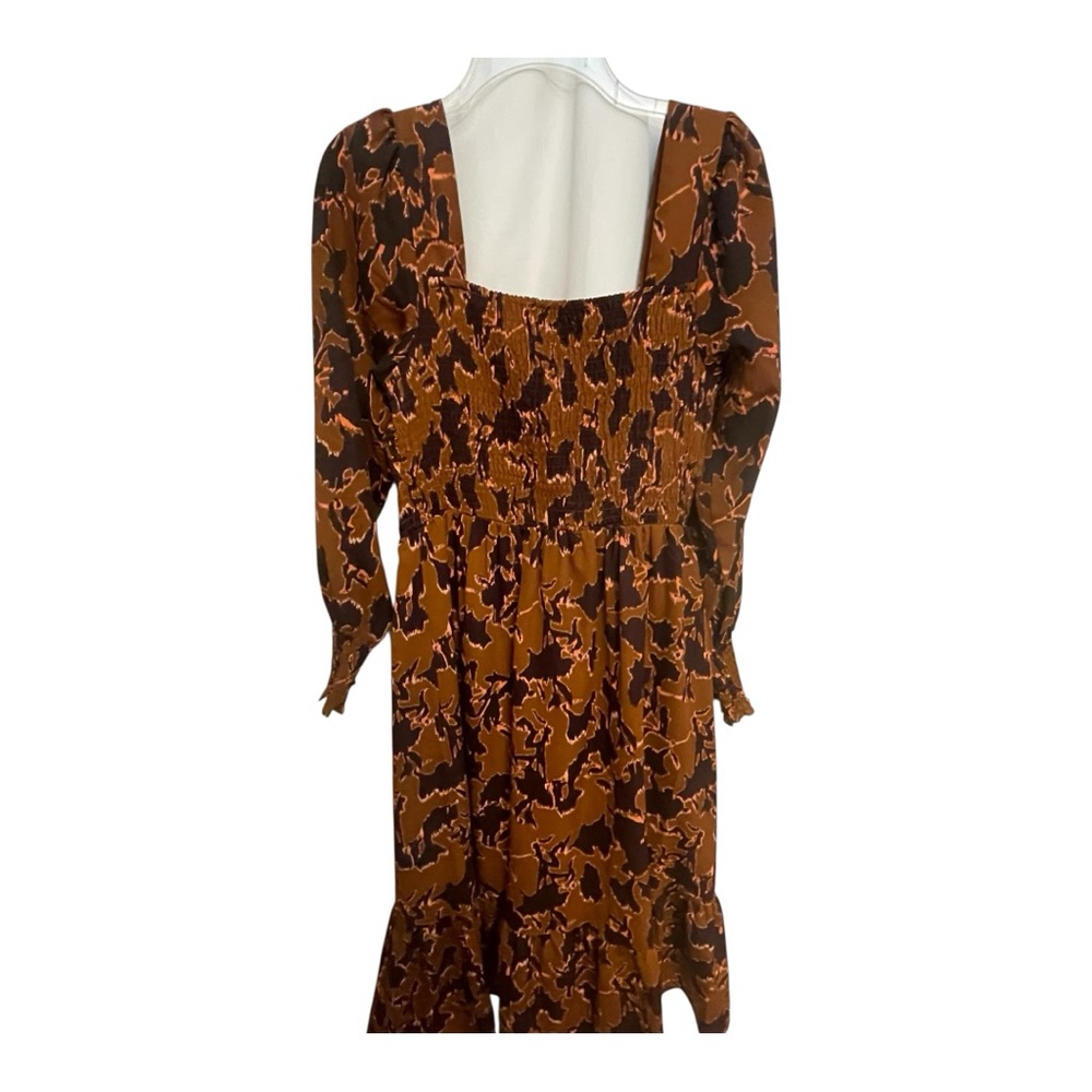 Nine West Brown and Orange Bishop Sleeve Sundress - Picture 3 of 5